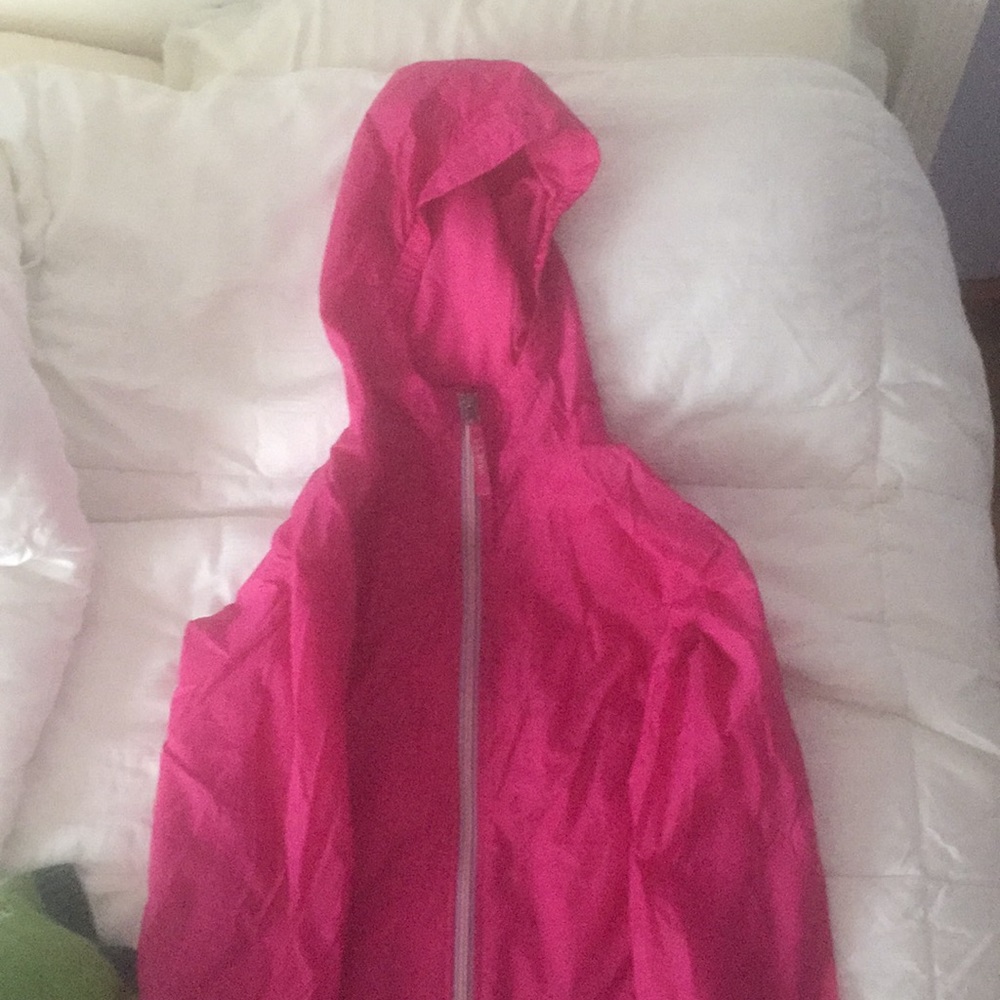 Pink rain jacket